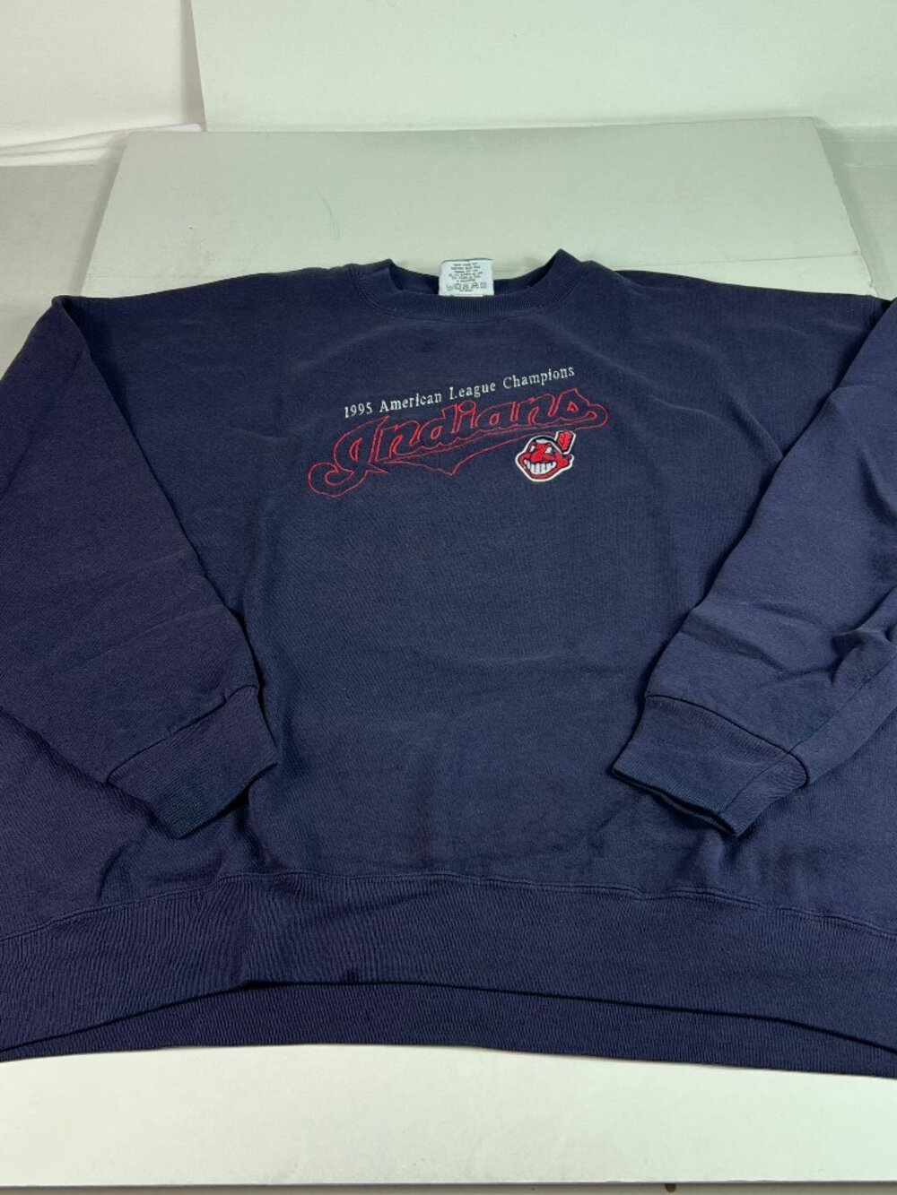 VTG 90s Lee Sports Cleveland Indians Sweatshirt Extra Extra Large Blue Crewneck